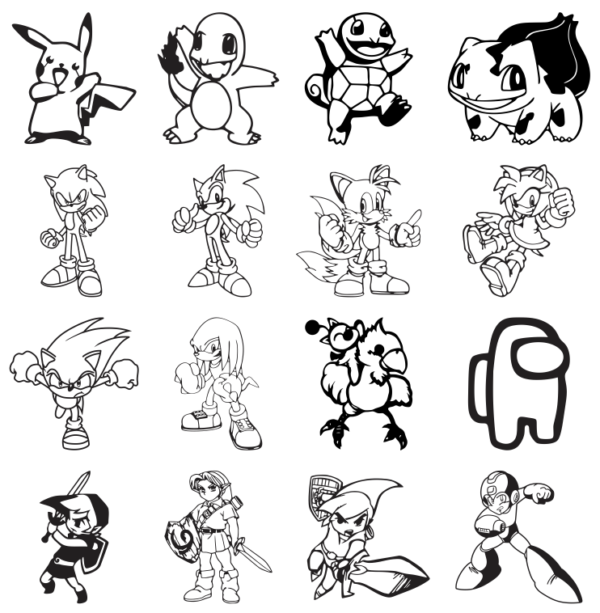 150 Videogames Wall Decor Vector Pack - Laser Cut & CNC Files (CDR, DXF, SVG, EPS, AI)