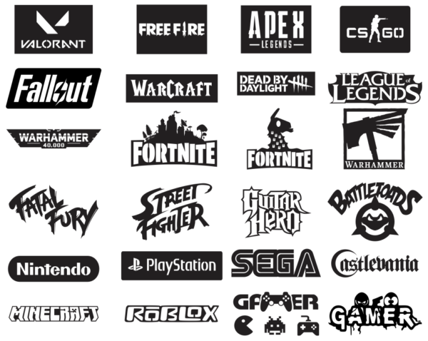 150 Videogames Wall Decor Vector Pack - Laser Cut & CNC Files (CDR, DXF, SVG, EPS, AI)