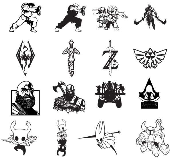 150 Videogames Wall Decor Vector Pack - Laser Cut & CNC Files (CDR, DXF, SVG, EPS, AI)