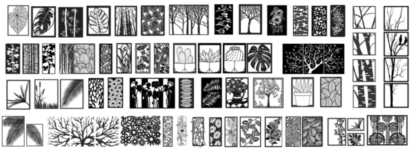 2025-02-08 (6) 210 Flowers & Leaves Wall Decor Vector Pack - Laser Cut & CNC Files (CDR, DXF, SVG, EPS, AI, STL)
