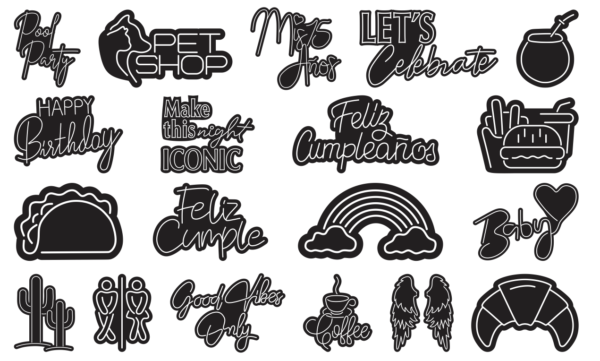 100 Neon LED Designs Vector Pack - Laser Cut & CNC Files (CDR, DXF, SVG, EPS, AI)