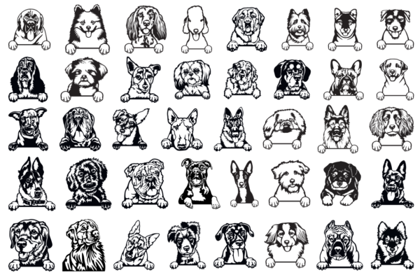340 Cats and Dogs Wall Decor Vector Pack - Laser Cut & CNC Files (CDR, DXF, SVG, EPS, AI)
