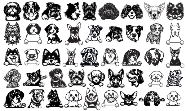 340 Cats and Dogs Wall Decor Vector Pack - Laser Cut & CNC Files (CDR, DXF, SVG, EPS, AI)