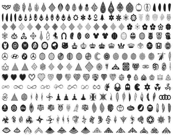 1200 Earrings Mega Vector Pack - Laser Cut & CNC Files (CDR, DXF, SVG, EPS, AI)
