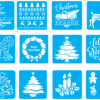 STENCILS NAVIDAD (5) 100 Christmas Stencil Vector Pack - Laser Cut & CNC Files (CDR, DXF, SVG, EPS, AI)