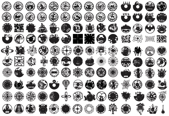 canvas 140 Wall Clock Vector Pack - Laser Cut & CNC Files (CDR, DXF, SVG, EPS, AI)
