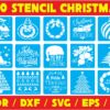 cats 100 Christmas Stencil Vector Pack - Laser Cut & CNC Files (CDR, DXF, SVG, EPS, AI)