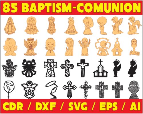 85 Baptism and Communion Vector Pack - Laser Cut & CNC Files (CDR, DXF, SVG, EPS)